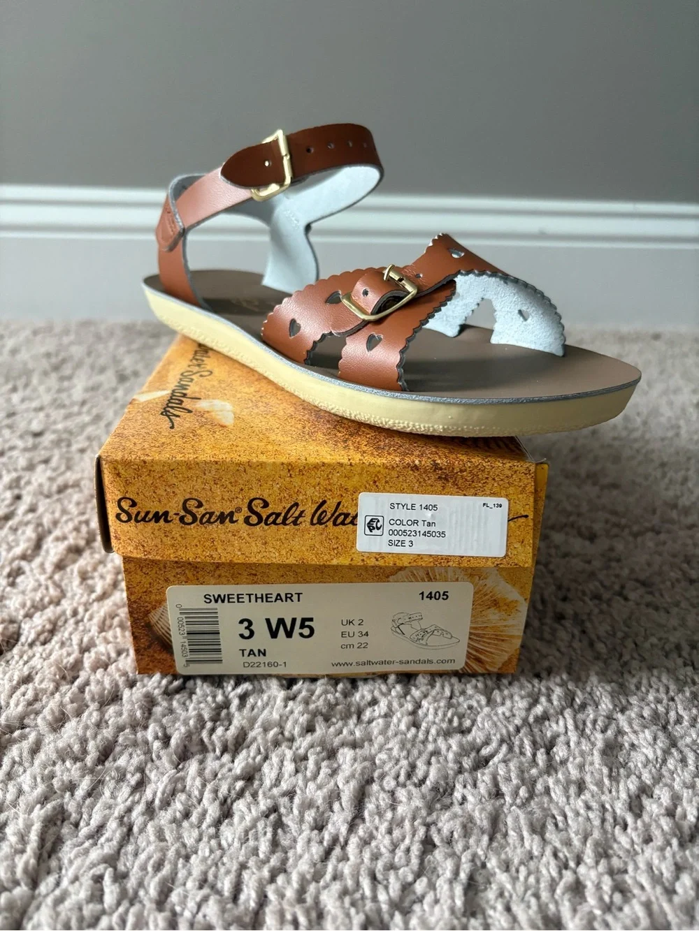 Sun-San Kids' Sweetheart Sandals in Tan